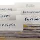 File labels showing financial and personal filing system